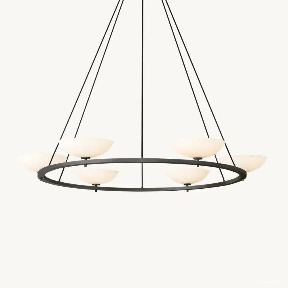 Vernet Geometric Porcelain Round Chandelier 60"