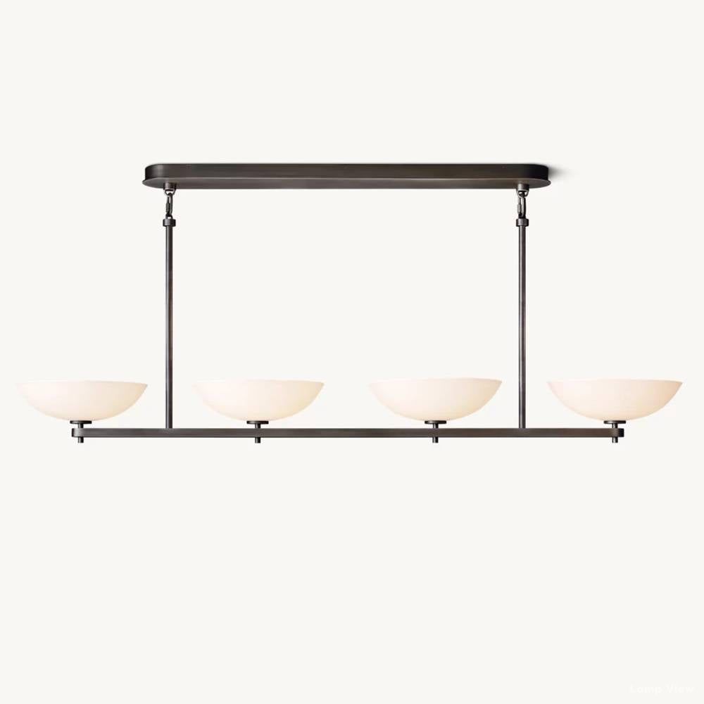 Vernet Geometric Porcelain Linear Chandelier 60"