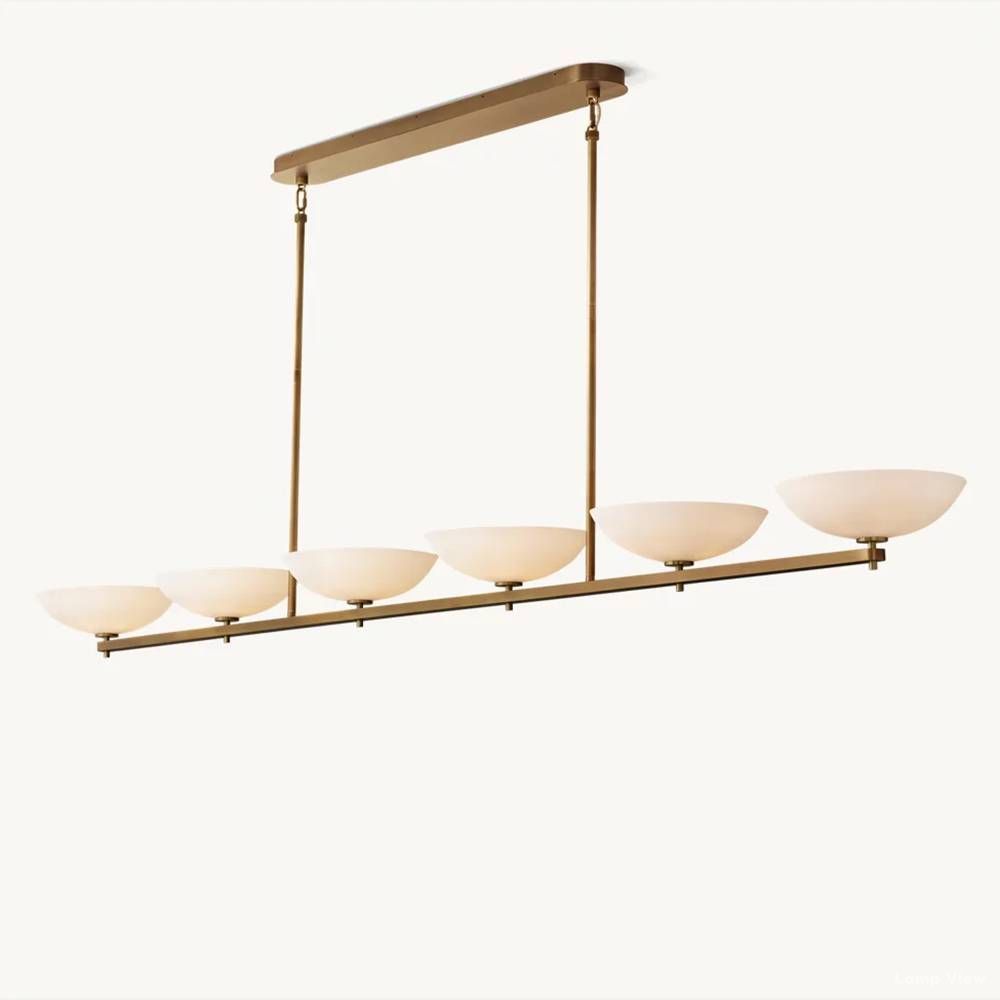 Vernet Geometric Porcelain Linear Chandelier 96"