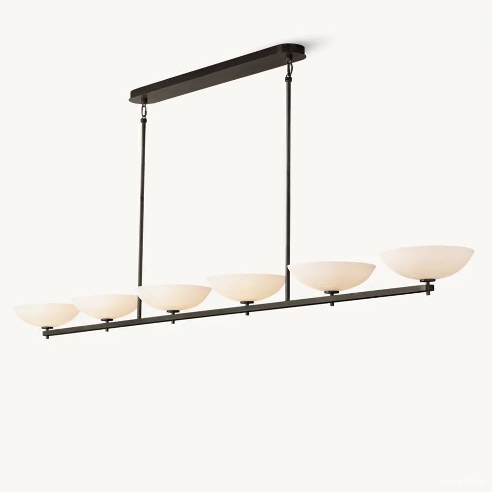 Vernet Geometric Porcelain Linear Chandelier 96"