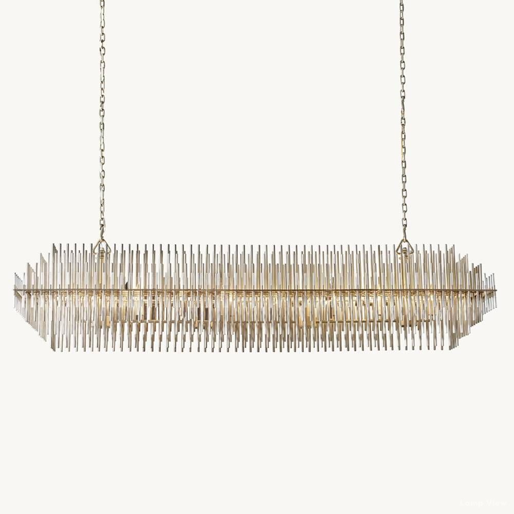 Emile Staggered Form Rectangular Chandelier 54"