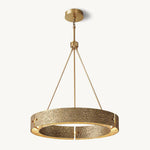 Vouvray Distressed Brass Round Chandelier 36"