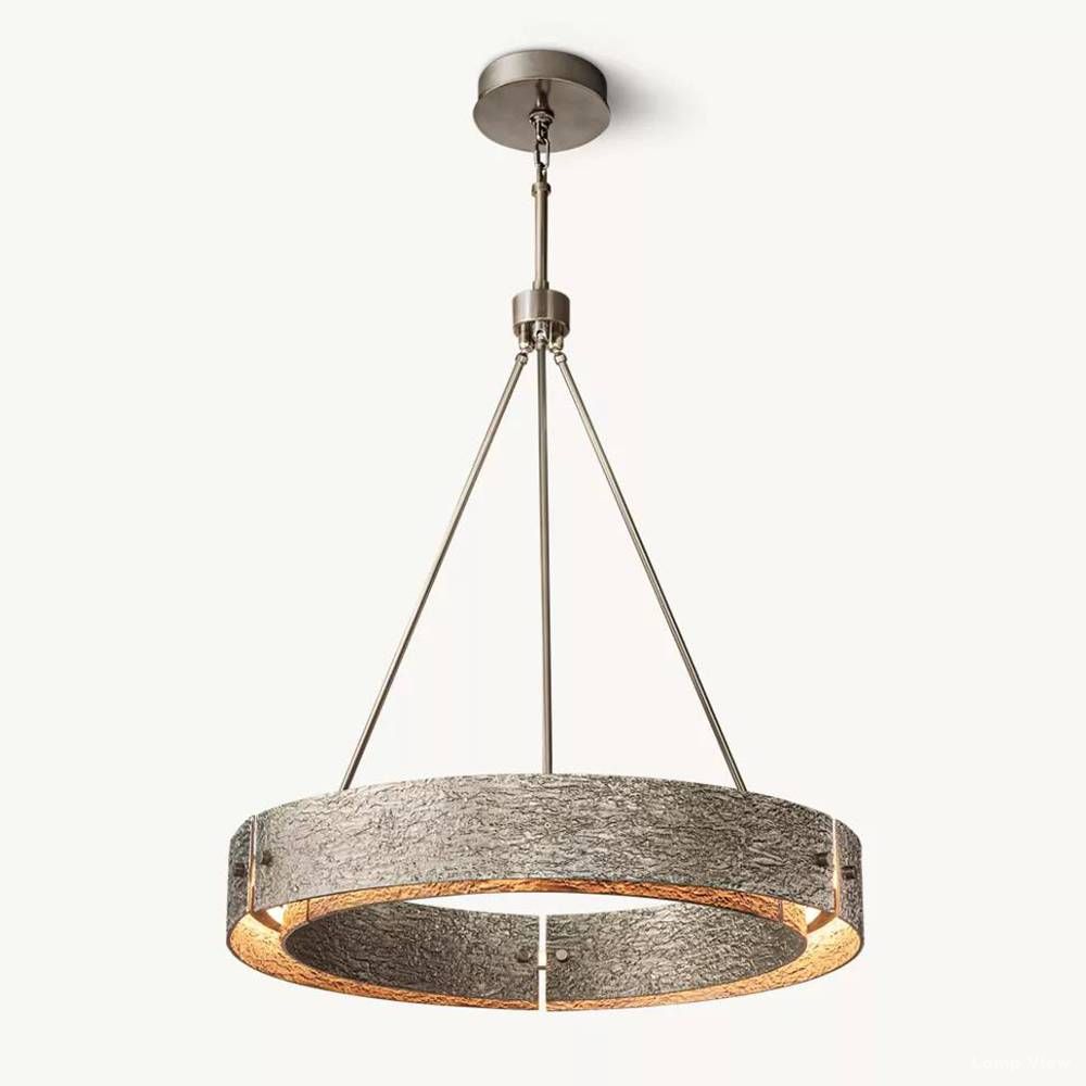Vouvray Distressed Brass Round Chandelier 36"