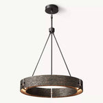 Vouvray Distressed Brass Round Chandelier 36"