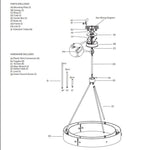 Vouvray Distressed Brass Round Chandelier 36"