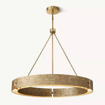 Vouvray Distressed Brass Round Chandelier 48"