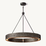 Vouvray Distressed Brass Round Chandelier 48"