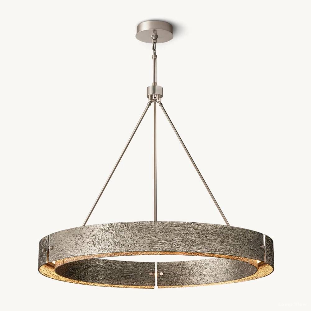 Vouvray Distressed Brass Round Chandelier 48"