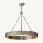 Vouvray Distressed Brass Round Chandelier 48"