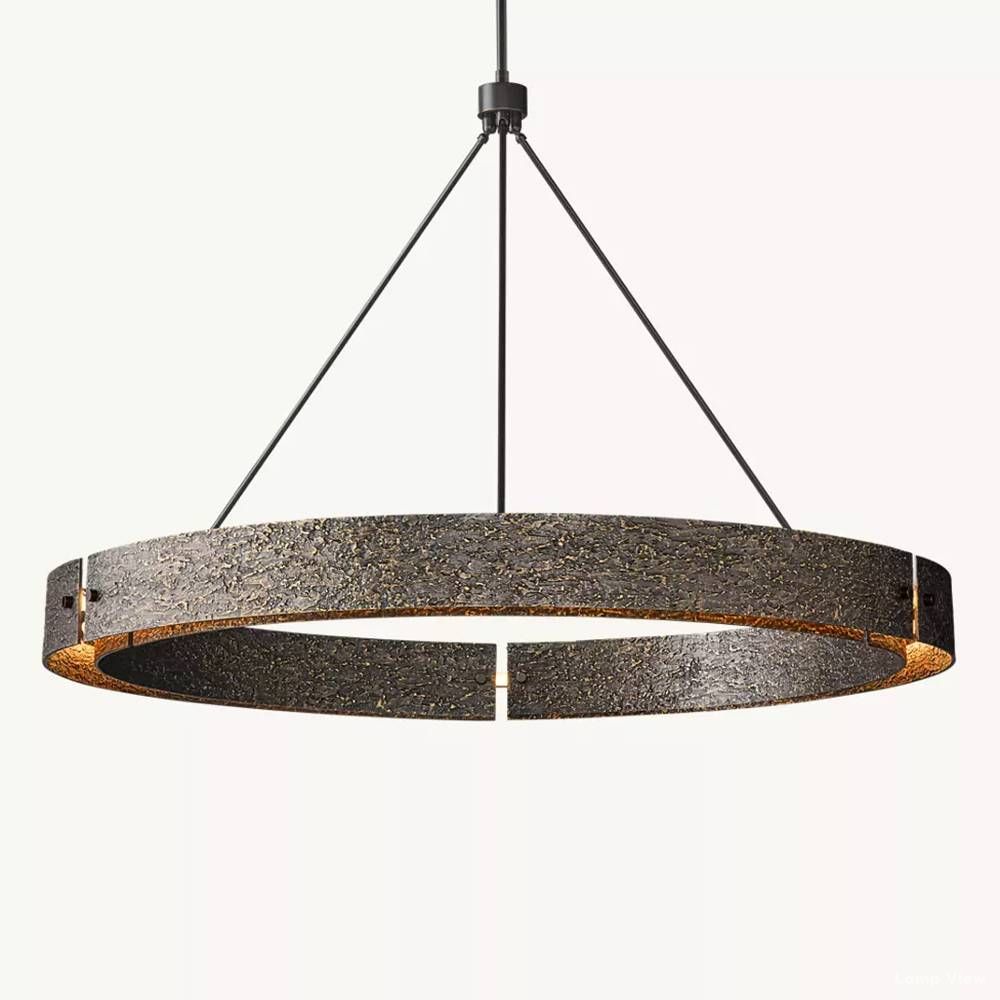Vouvray Distressed Brass Round Chandelier 60"