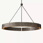 Vouvray Distressed Brass Round Chandelier 60"