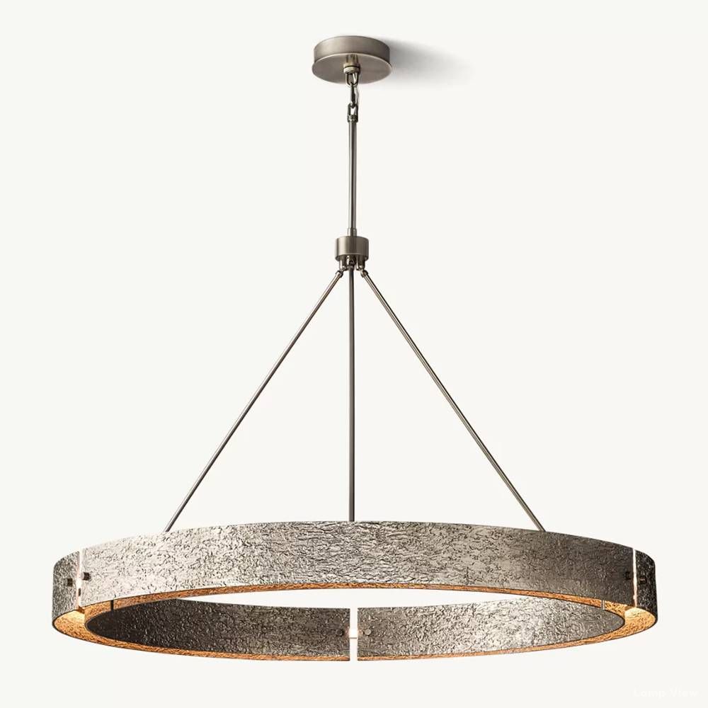 Vouvray Distressed Brass Round Chandelier 60"