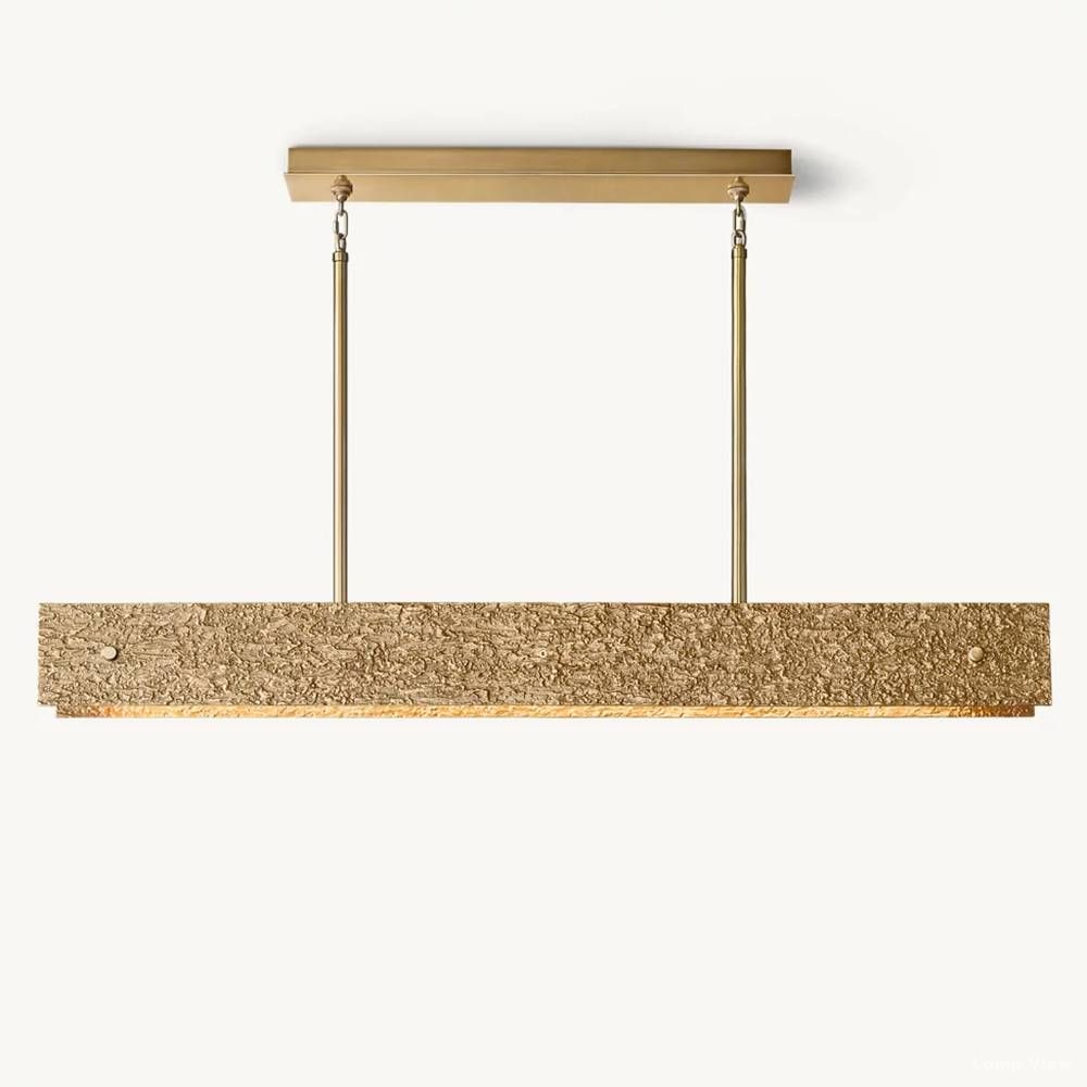 Vouvray Distressed Brass Linear Chandelier 54"