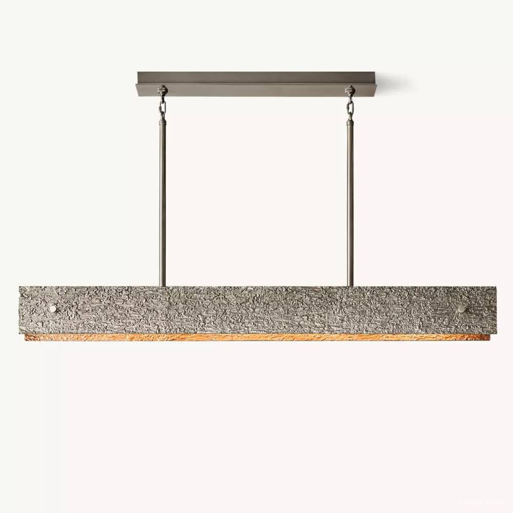 Vouvray Distressed Brass Linear Chandelier 54"