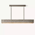 Vouvray Distressed Brass Linear Chandelier 54"