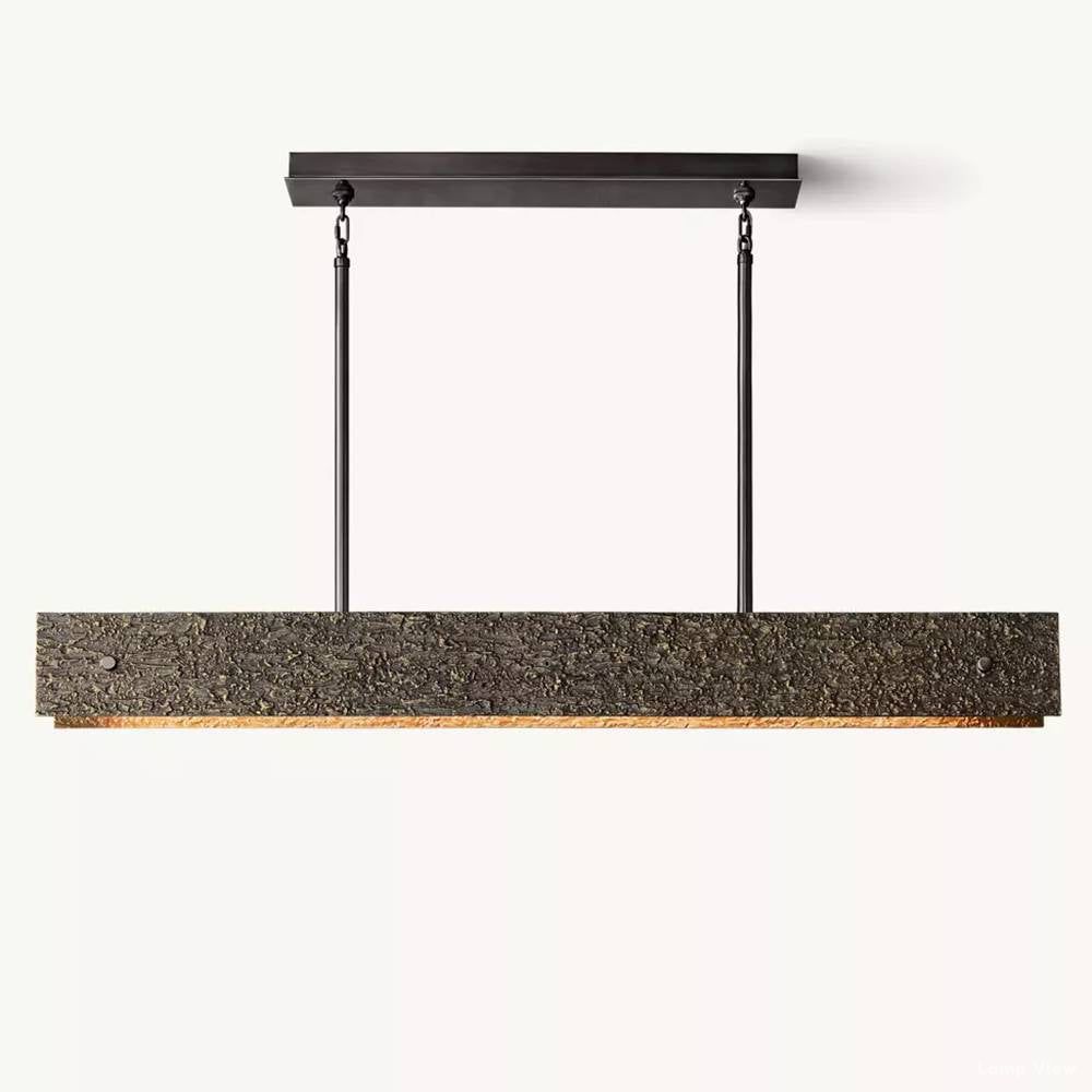 Vouvray Distressed Brass Linear Chandelier 54"