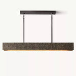 Vouvray Distressed Brass Linear Chandelier 54"