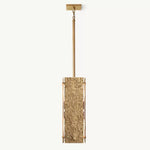 Vouvray Distressed Brass Square Pendant Light