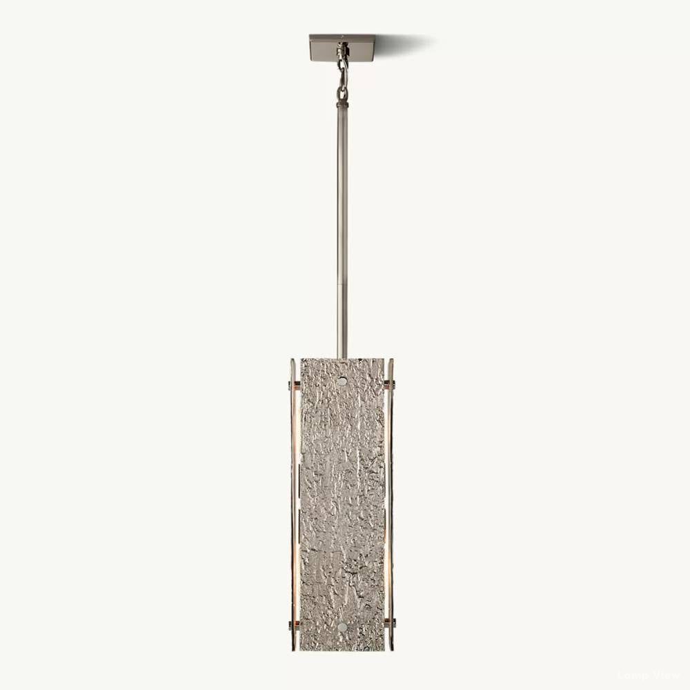 Vouvray Distressed Brass Square Pendant Light