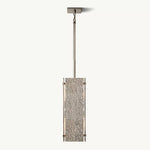 Vouvray Distressed Brass Square Pendant Light