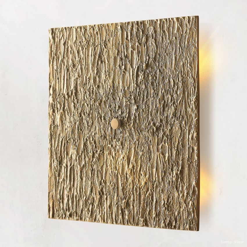 Vouvray Distressed Brass Square Wall Sconce