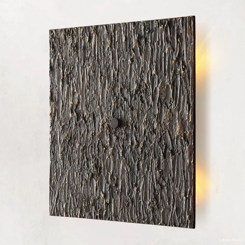 Vouvray Distressed Brass Square Wall Sconce