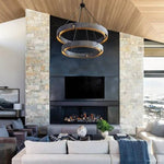 Vouvray Distressed Brass Two-Tier Round Chandelier 72"