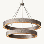 Vouvray Distressed Brass Two-Tier Round Chandelier 72"