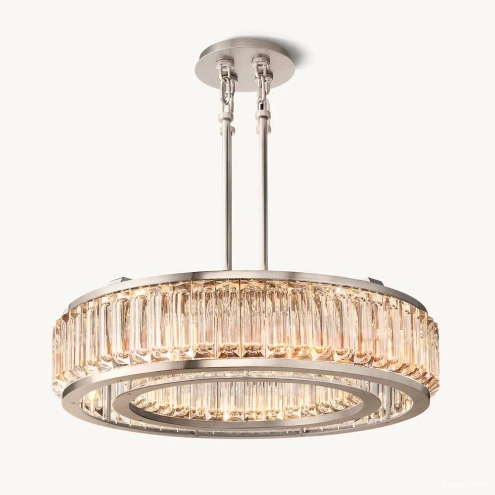 Maurier Pillared Crystal Round Chandelier 37"