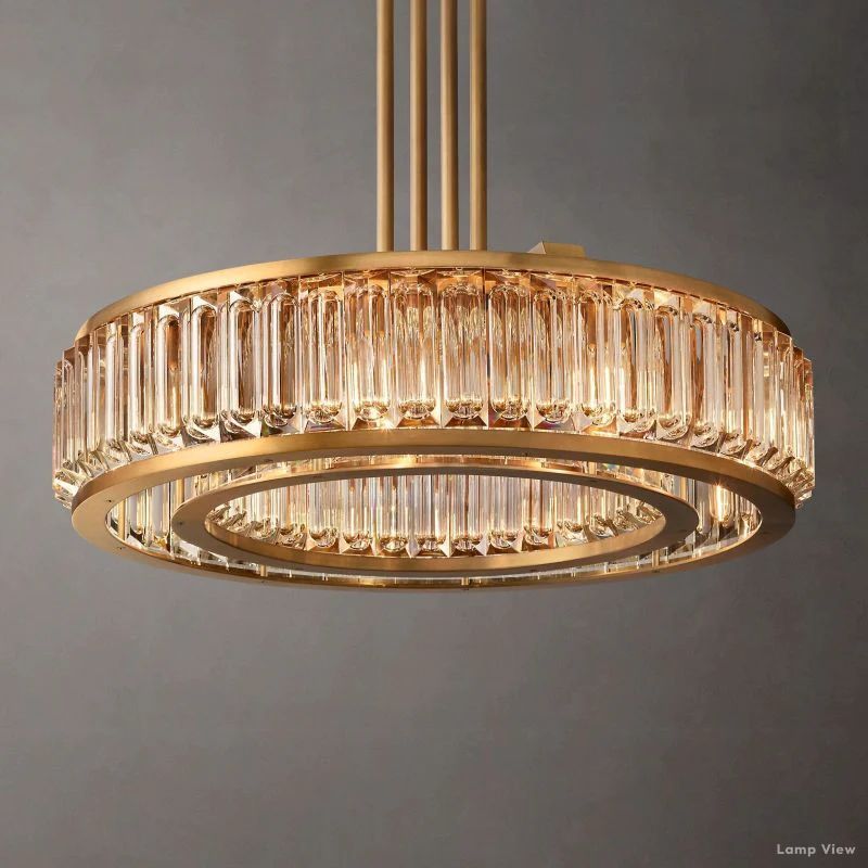 Maurier Pillared Crystal Round Chandelier 48"