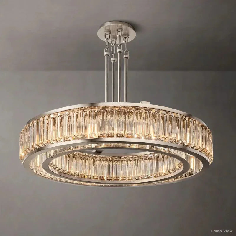 Maurier Pillared Crystal Round Chandelier 48"