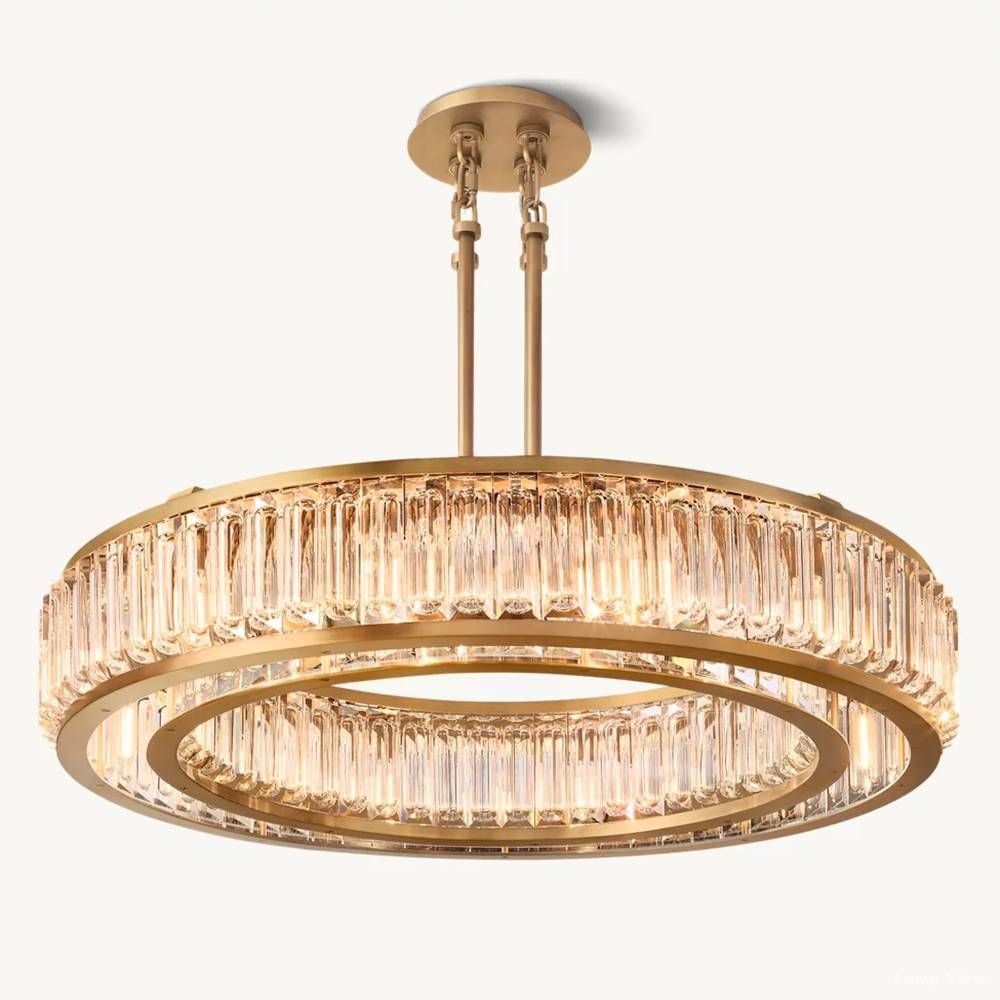 Maurier Pillared Crystal Round Chandelier 48"