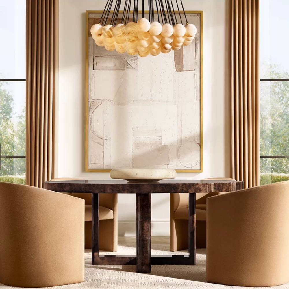 Etoelis Alabaster Bunch Round Chandelier