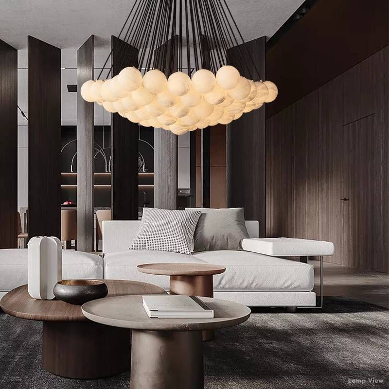 Etoelis Alabaster Bunch Round Chandelier