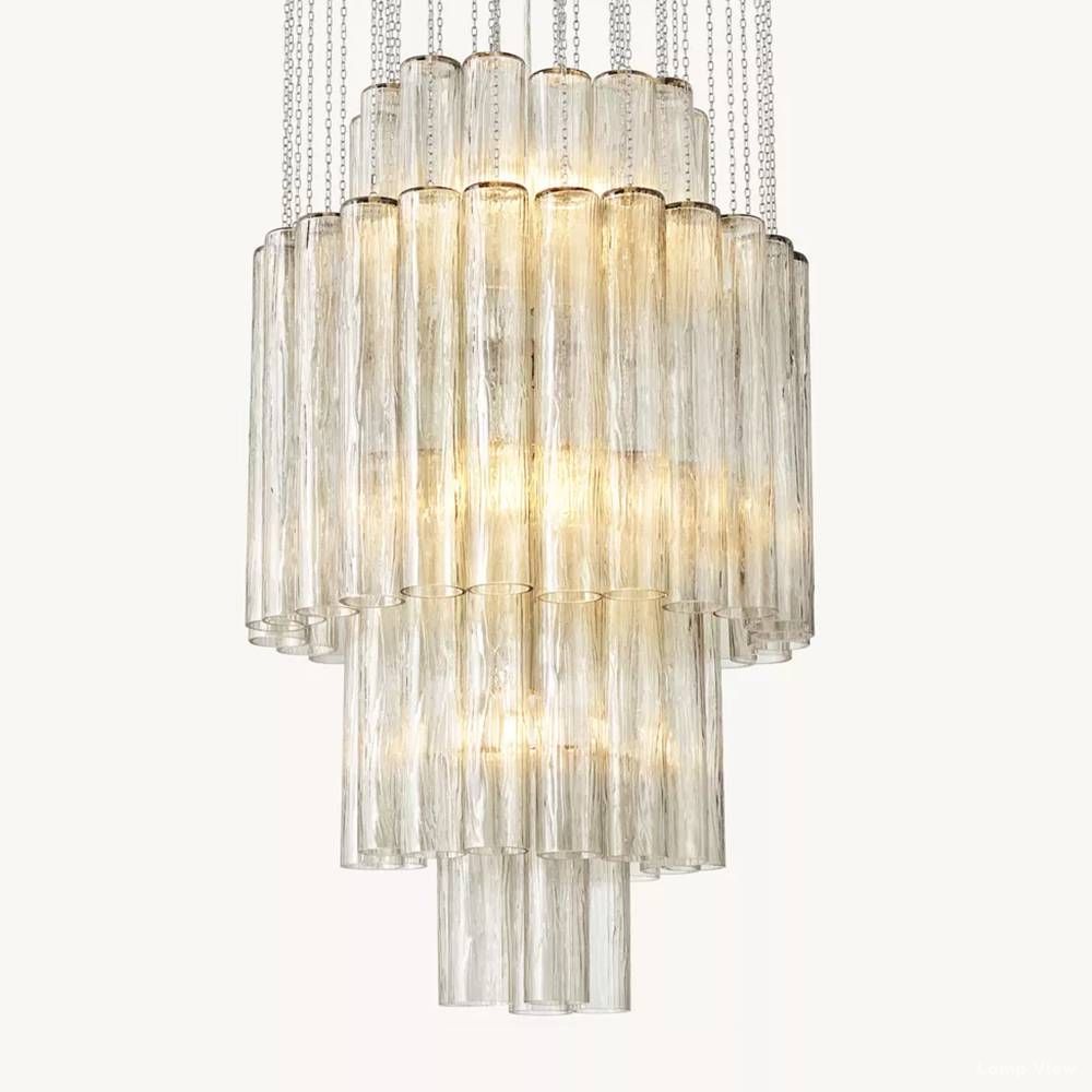 Movani Tiered Glass Round Chandelier