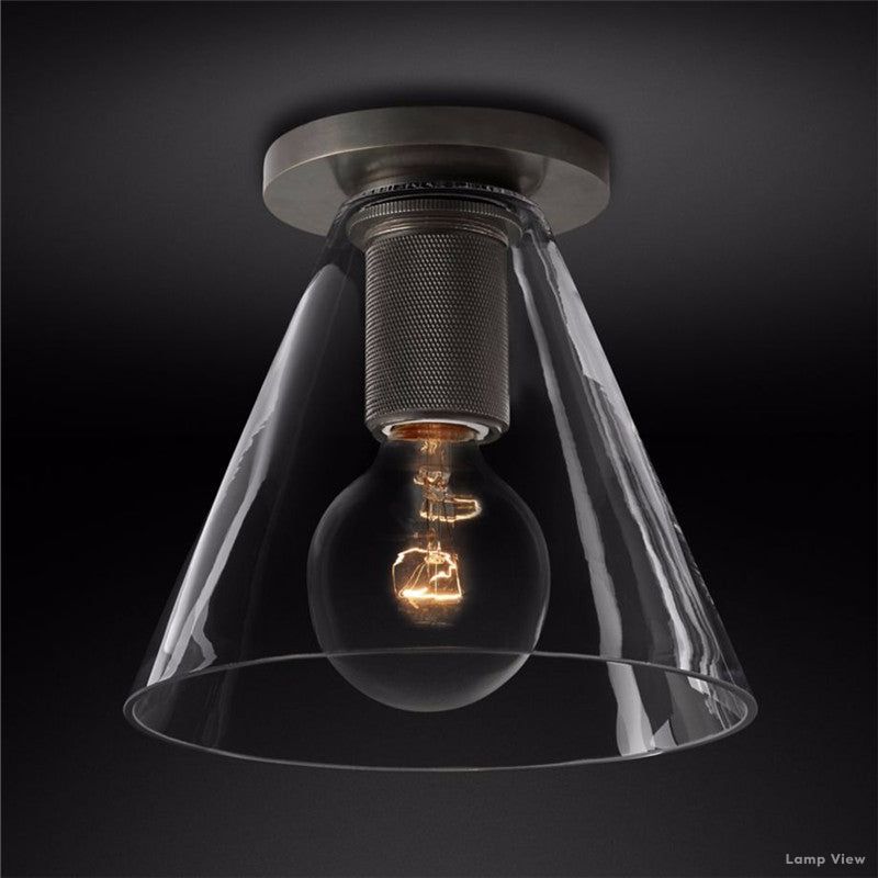 Utilitaire Funnel Shade Flush Mount