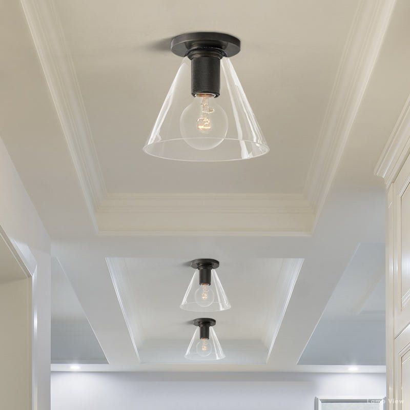 Utilitaire Funnel Shade Flush Mount