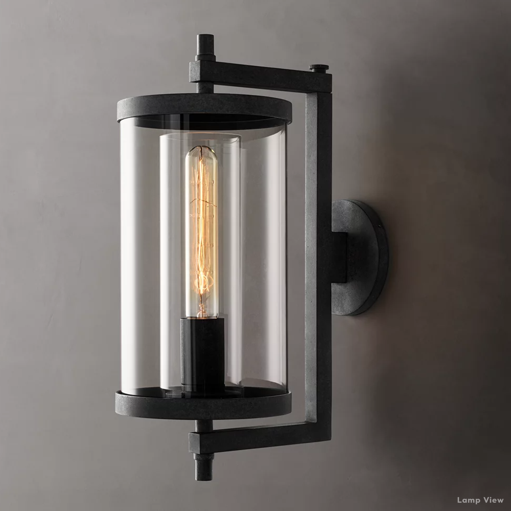 Devaux Glass Pillar Round Wall Sconce