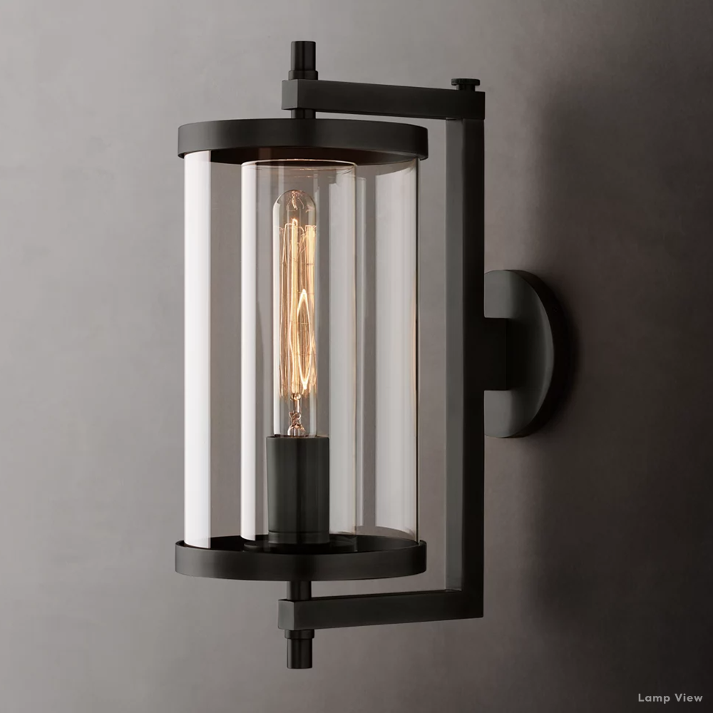 Devaux Glass Pillar Round Wall Sconce