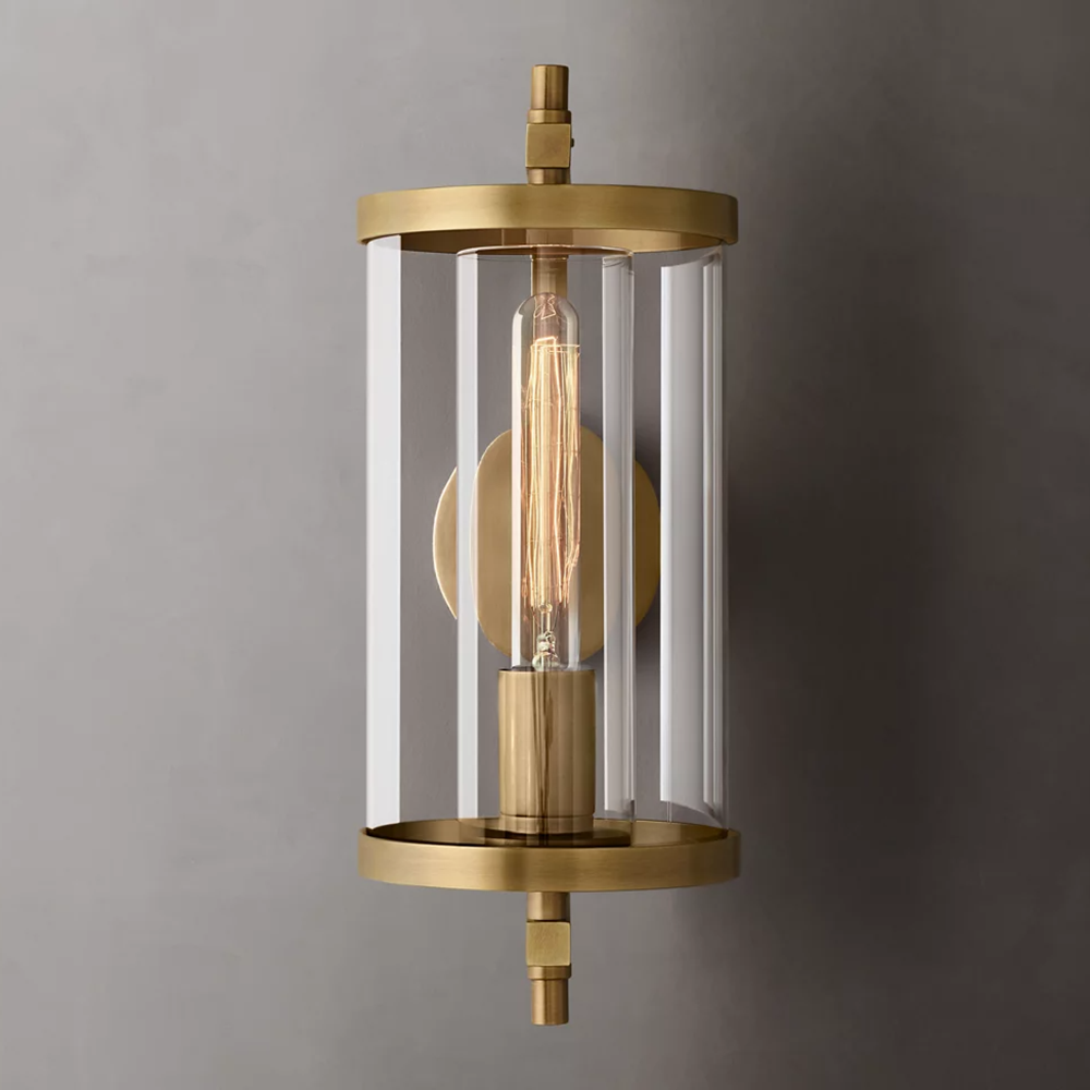 Devaux Glass Pillar Round Wall Sconce