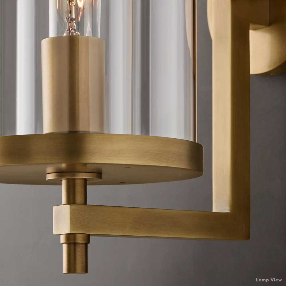Devaux Glass Pillar Round Wall Sconce