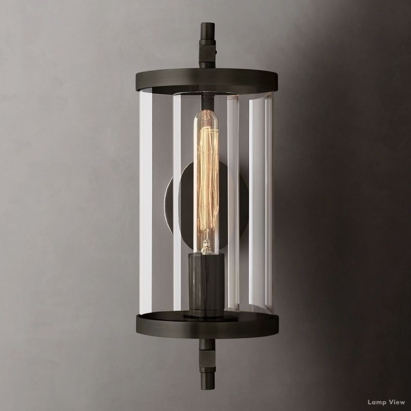 Devaux Glass Pillar Round Wall Sconce