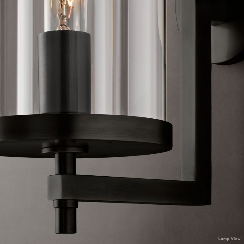 Devaux Glass Pillar Round Wall Sconce