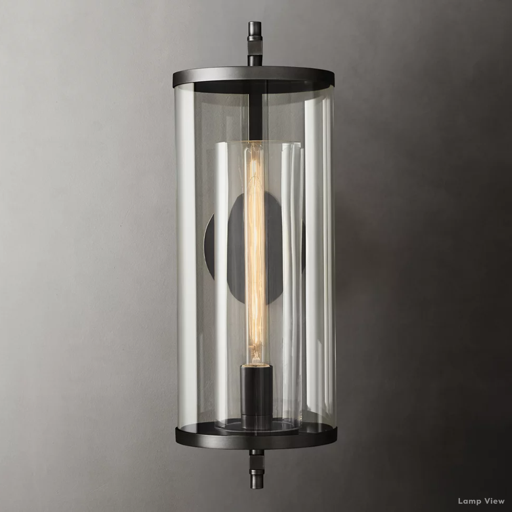 Devaux Glass Pillar Round Wall Sconce