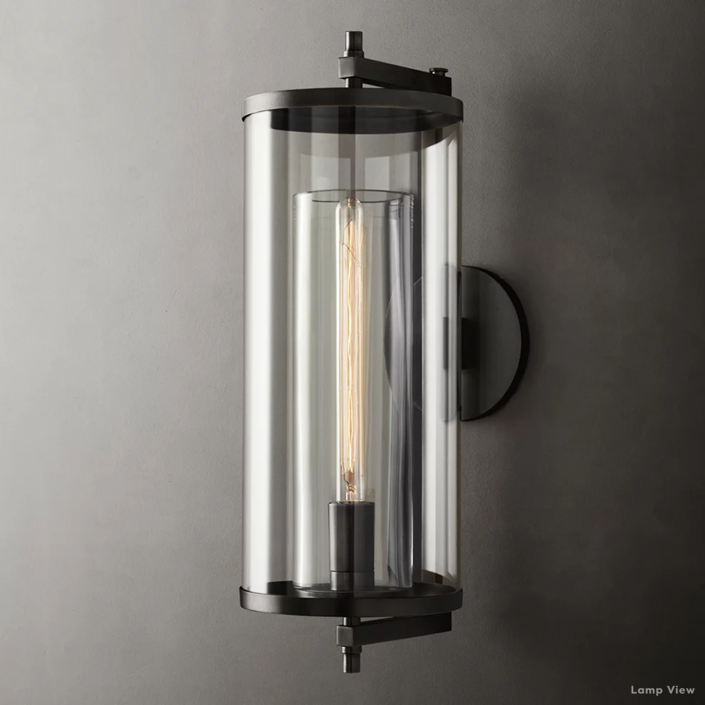 Devaux Glass Pillar Round Wall Sconce