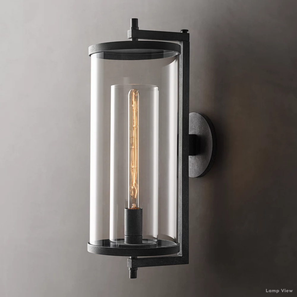 Devaux Glass Pillar Round Wall Sconce