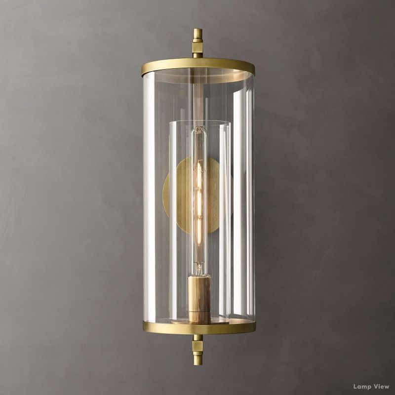 Devaux Glass Pillar Round Wall Sconce