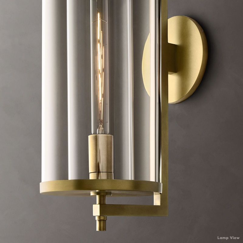Devaux Glass Pillar Round Wall Sconce