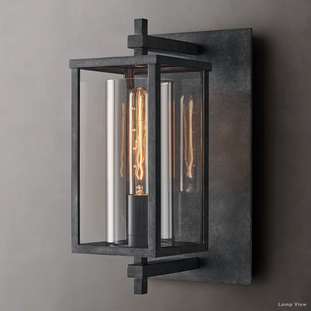 Devaux Glass Pillar Square Wall Sconce