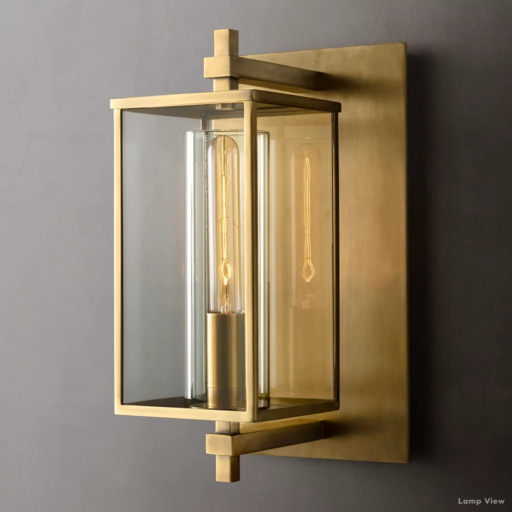 Devaux Glass Pillar Square Wall Sconce